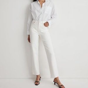 Madewell The Perfect Vintage Straight Jean in Tile White Size 33